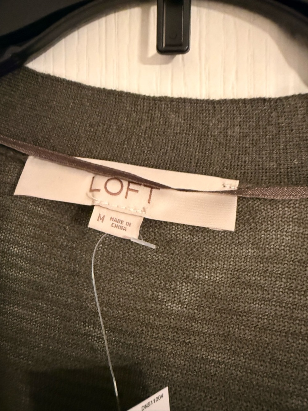 LOFT Open-Front Olive Green Women's Cardigan - Picture 4 of 6